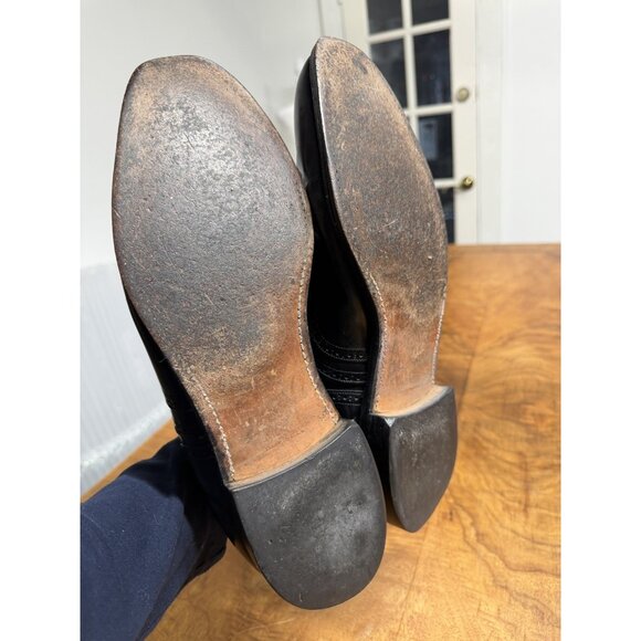 Johnston & Murphy Limited Shoes Men’s 11.5 D  Black Leather Wing Tip Oxford USA - Picture 5 of 8